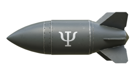 Isolated Atomic Bomb Nuclear Weapon Danger Psi Symbol