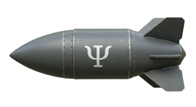 Isolated Atomic Bomb Nuclear Weapon Danger Psi Symbol