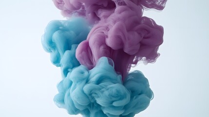 Abstract Blue and Purple Ink Swirl in Water