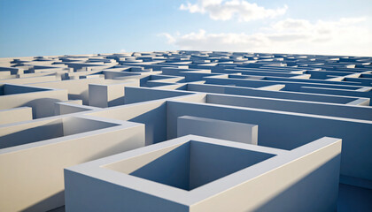 Modern Geometric Labyrinth Structure Symbolizing Confusion and Planning