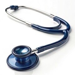 Blue stethoscope medical instrument isolated on transparent background