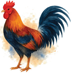 gamecock_transparent_watercolor_clipart