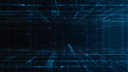 Abstract Futuristic Background with Blue Lines and Light Effects