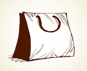 Paper bag for shopping. Vector drawing