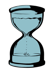 Old water hourglass. Vector drawing icon