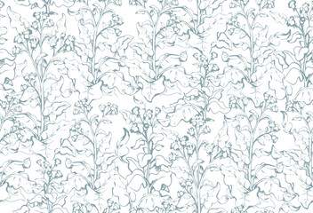 Big blooming burdock. Vector drawing
