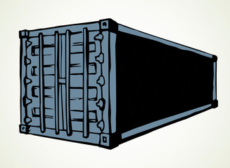 Container for transportation. Vector drawing