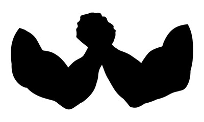 Hand wrestling contest. Vector drawing