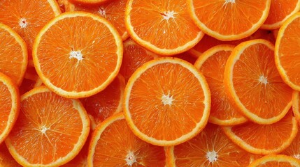 Juicy Slices of Fresh Oranges Background Texture Vibrant Citrus Fruit