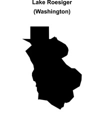 Lake Roesiger (Washington) blank outline map