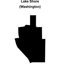 Obraz premium Lake Shore (Washington) blank outline map