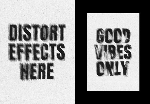 Bad Scan Text & Logo Effect Mockup