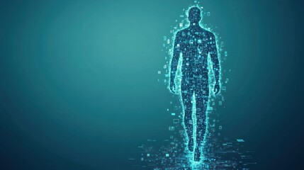 Obraz premium Digital human form walking