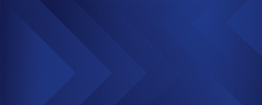 Navy blue abstract long banner. Minimal background with arrows and copy space for text. Social media header, web banner. Raster illustration