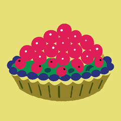 Delicious Mixed Berry Tart Illustration