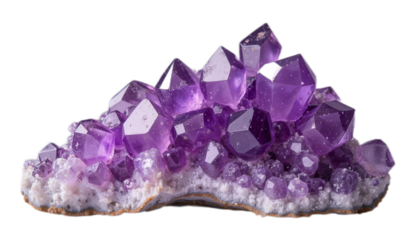 Raw amethyst cluster with violet tips and milky base