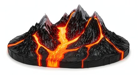 Volcano model lava eruption mountain toy educational science project geology display learning resource 3d print