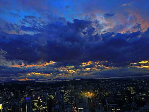 夕焼けと雲