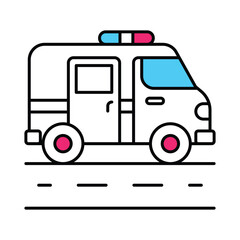 Ambulance Vector Filled outline illustration style icon. EPS 10 
