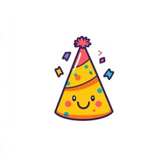Cute party hat with a happy face