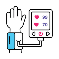 Blood pressure monitor Vector Filled outline illustration style icon. EPS 10 