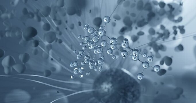 Dutasteride rotating molecular 3d structure ball-and-stick model, looped video avodart
