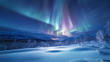 winter landscape with snow