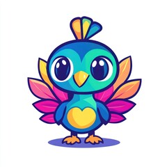 Fototapeta premium Cute cartoon peacock