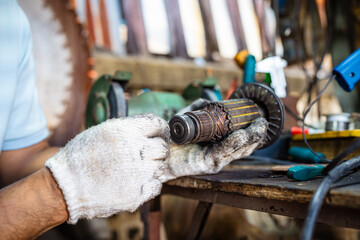 Mechanical man repair motor automotive car technic service
