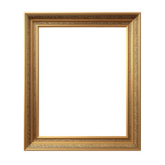 Ornate rectangular gold picture frame with intricate carved patterns and elegant detailing.