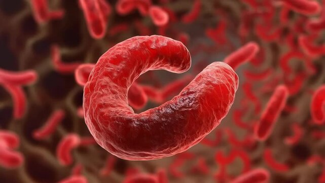 Irregularly shaped sickle cells indicate mutations and abnormalities.