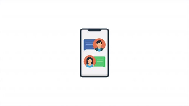 Animated Social Media Conversation Icon &ndash; Online Chat, Messaging, and Interaction Concept

