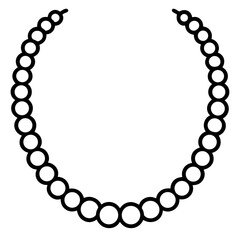 Minimal Pearl Choker Line Art