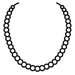 Minimal Pearl Choker Line Art