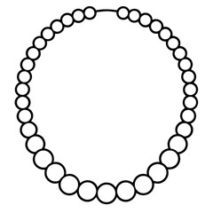 Minimal Pearl Choker Line Art
