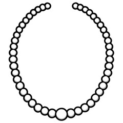 Minimal Pearl Choker Line Art