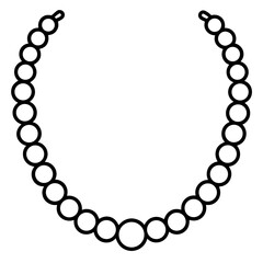 Minimal Pearl Choker Line Art