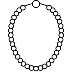 Minimal Pearl Choker Line Art