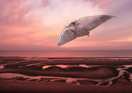 UAP above shoreline, illustration