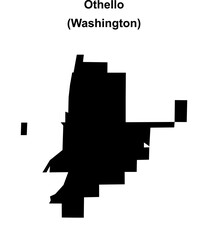 Fototapeta premium Othello (Washington) blank outline map