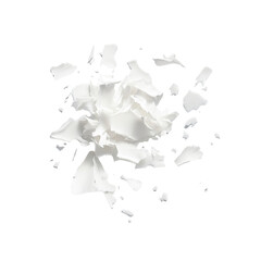 Abstract White Flakes Exploding on Black Background