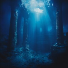 Obraz premium Ancient ruins under the ocean