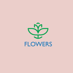 Minimalist Green Flower Logo Design for Nature and Botanical Brands