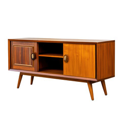Elegant Mid-Century Modern Wooden Sideboard with Storage and Stylish Legs for Home Decor transparent background