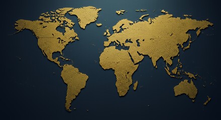 Golden World Map: A Fingerprint of Global Connection