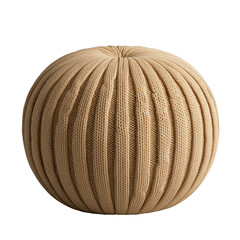 Cozy Round Knitted Pillow in Warm Beige Color for Home Decor and Cozy Atmosphere Enhancement transparent background