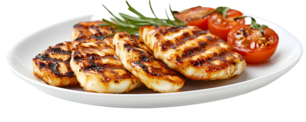 Deliciously grilled fish fillets with perfect grill marks garnis