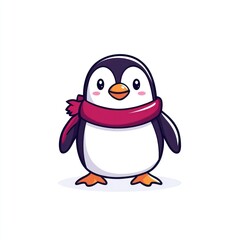 Obraz premium Cute penguin wearing a scarf (2)
