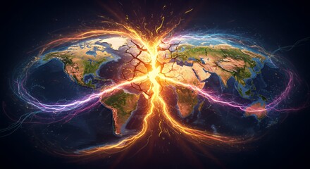 Earth's Fracture: A Digital Depiction of Planetary Catastrophe