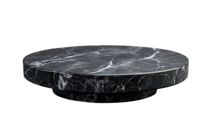 Elegant round black marble coffee table adds sophistication to modern living spaces with its sleek design and polished surface enhancing any interior aesthetic.